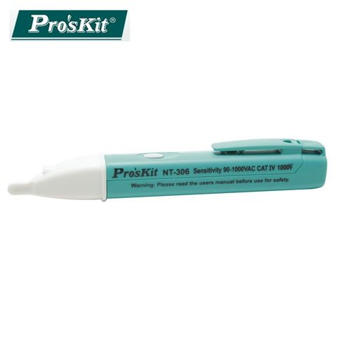 ProsKit 寶工 台灣非接觸驗電筆NT-306(附LED燈;量交流電壓90V-1000V;長153mm;符合GE認証CAT IV 1000V)