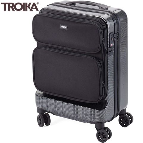 德國TROIKA商務出差36 HOURS TROLLEY隨身手提18.5吋行李箱LUG02/CB(TSA密碼鎖;抗震聚碳酸酯;雙排雙輪飛機輪)登機箱旅行箱