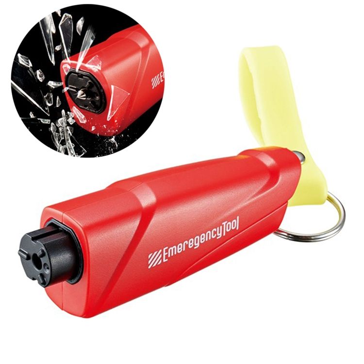 COGIT 日本2合1汽車應急難車窗擊破器附小刀902284(可割安全帶;含夜光吊飾)車禍事故颱風水災緊急逃生工具