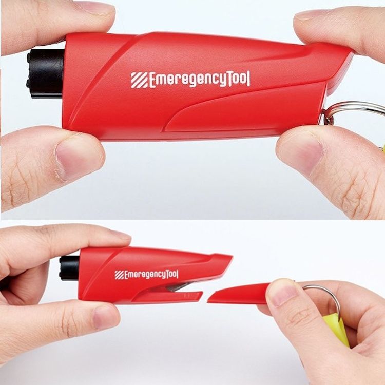 COGIT 日本2合1汽車應急難車窗擊破器附小刀902284(可割安全帶;含夜光吊飾)車禍事故颱風水災緊急逃生工具