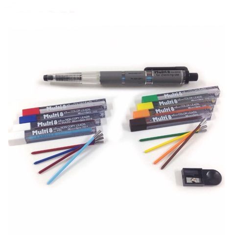 日本Pentel八合一Super Multi 8色鉛筆機能筆組2mm筆芯PH802ST複合式繪圖筆飛龍彩色製圖筆