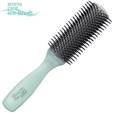 日本製VeSS專利負離子髮梳stress care美髮梳SI-1000適受損染燙髮質/9行齒梳直髮梳子魔髮梳