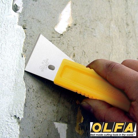 日本OLFA不鏽鋼刮刀鐵爪 矽利康邊刀SCR-M中(尺寸155mm*43mm;不銹鋼製可水洗)清潔刮除殘膠、油漆
