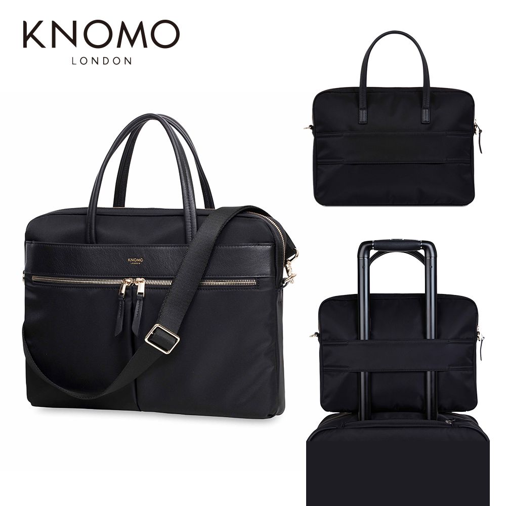 KNOMO    HANOVER 簡約知性14吋公務日常手提側背包-黑色