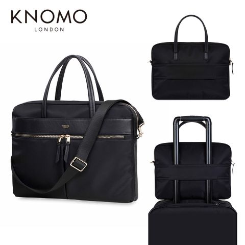 KNOMO HANOVER 簡約知性14吋公務日常手提側背包-黑色