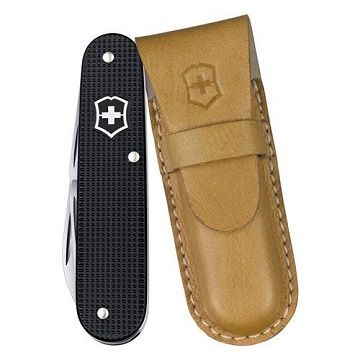 VICTORINOX 瑞士維氏 限量版 Cadet Colors 軍校生系列金屬鋁柄紋面8用瑞士刀-黑色(0.2600.L1223)附刀套