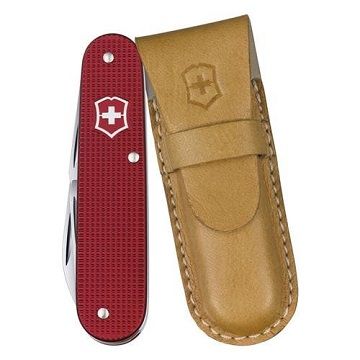 限量版＊維氏VICTORINOX Cadet Colors 軍校生系列金屬鋁柄紋面8用瑞士刀-紅色(0.2600.L1221)附刀套