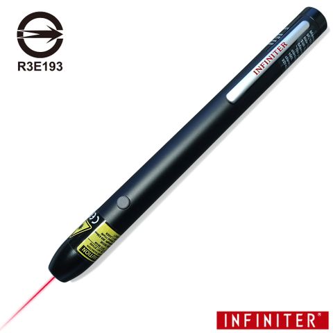 INFINITER 經典紅光雷射筆#100型,可持續使用40小時,使用兩顆四號電池,耗材便宜容易購買