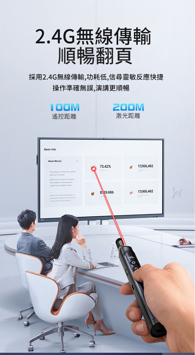 2.4G無線傳輸順暢翻頁採用2.4G無線傳輸功耗低,信尋靈敏反應快捷操作準確無誤,演講更順暢100M遙控距離激光距離Basic InfoAbout By analogy,  works  sending coin via   a sensus that enables a new system and a  money73.42%17,066,462$129.66b17,066,462con is
