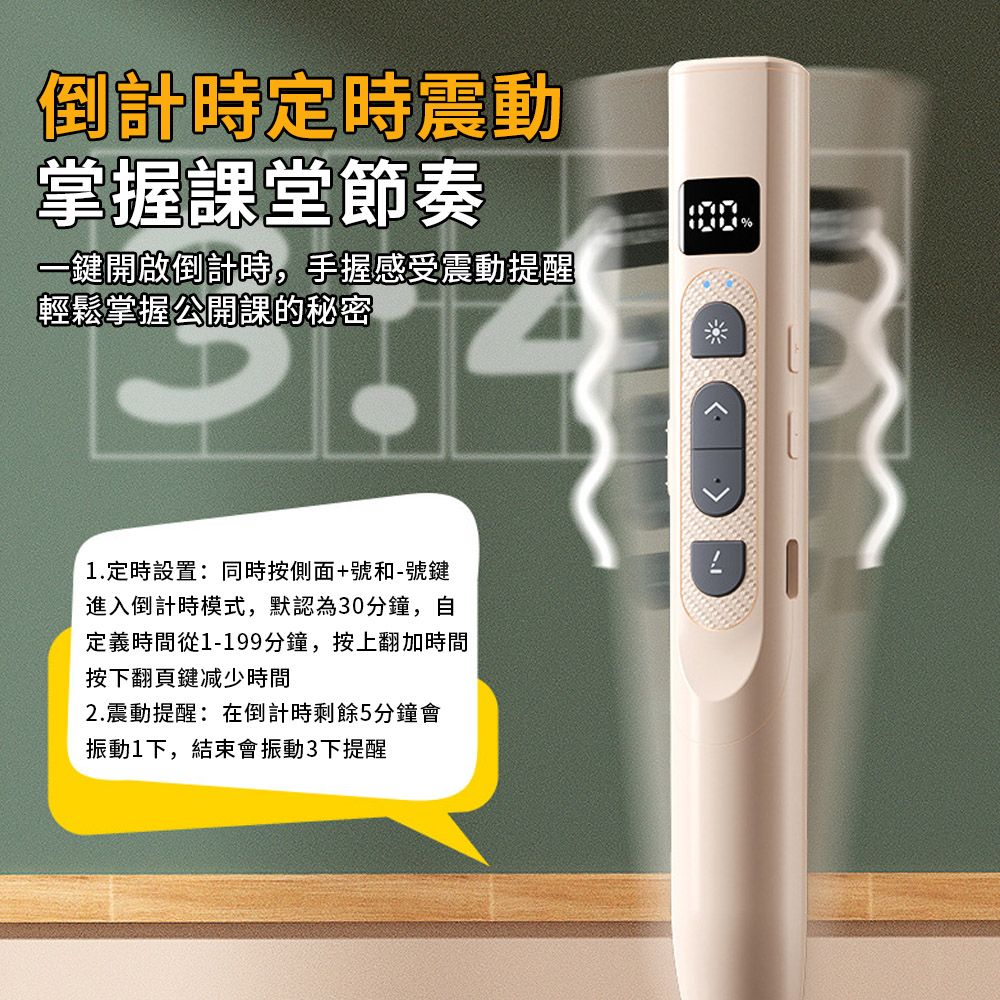  Q302 智能數顯PPT翻頁筆 會議簡報筆 可伸縮教鞭 無線遙控筆 教學專用伸縮教鞭棒（商務/教師）