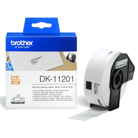 BROTHER 兄弟牌 DK-11201 DK11201 白底黑字 29x90mm 定型 標籤帶 耐久型紙質 - 三捲入