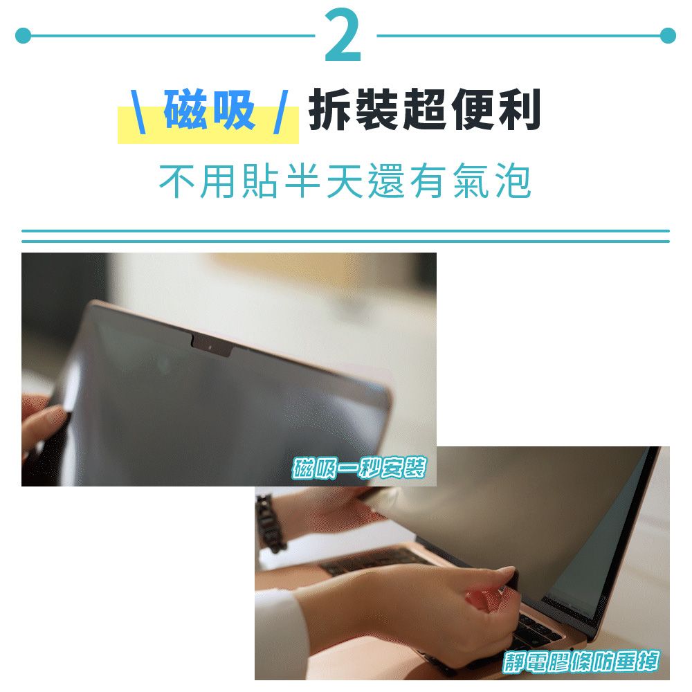 AIDA 霧面清透超薄磁吸 防窺保護貼-MacBook Air 15吋專用(台灣品牌可抗藍光防眩光)