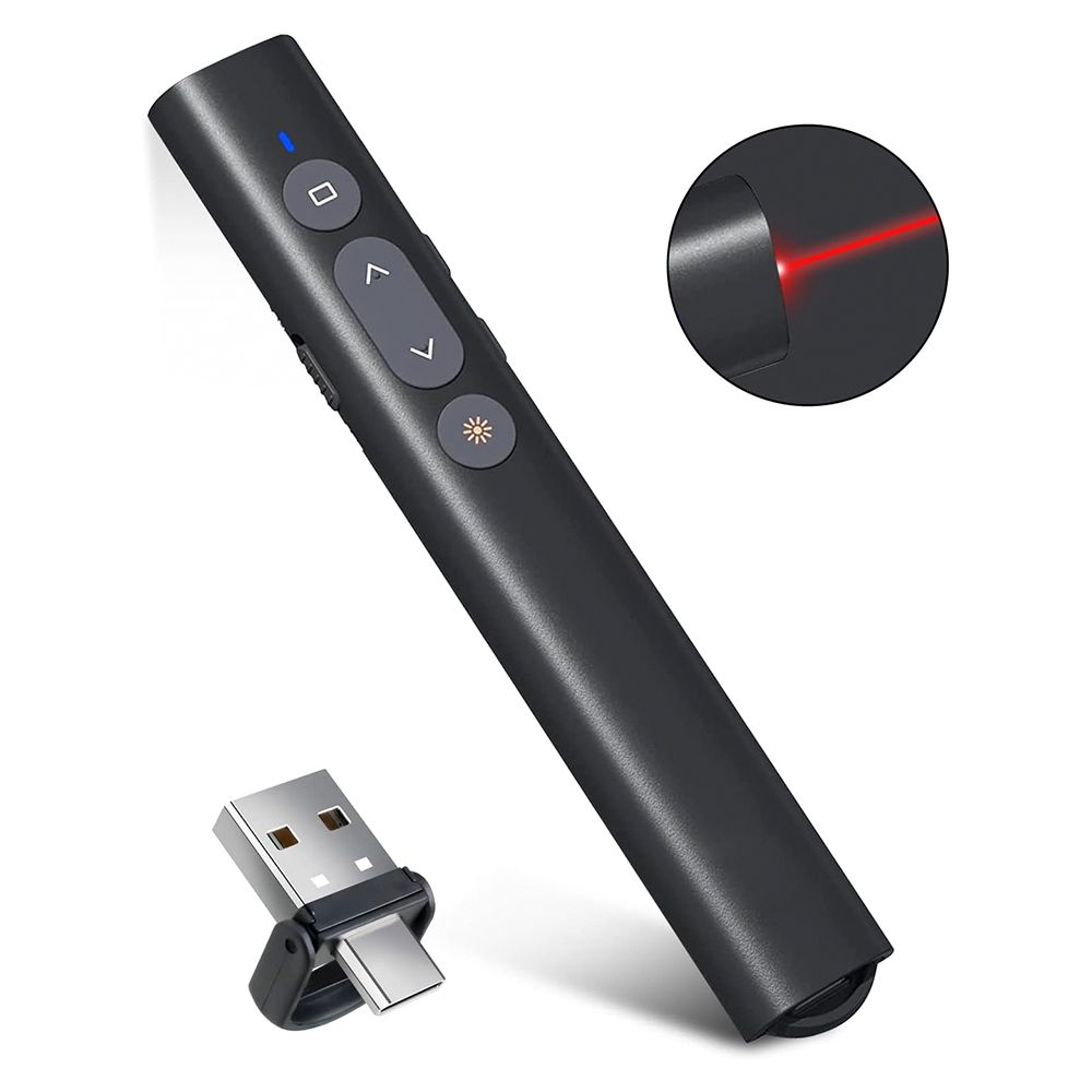 Jinpei 錦沛 專業雷射簡報筆  簡報遙控器 雷射筆 Type-C & USB-A 雙頭 JL-02B