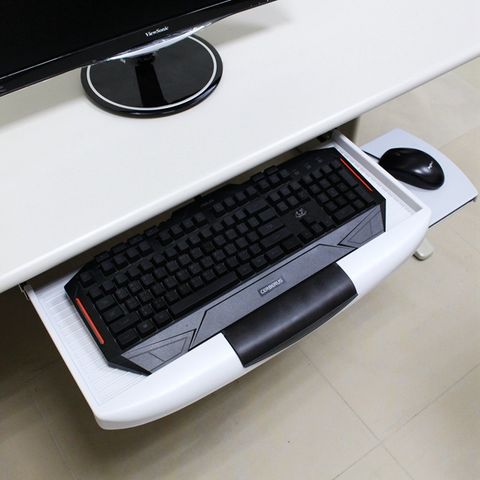 台灣製造 滑軌式電腦鍵盤滑鼠墊收納抽屜架 人體工學滑鼠鍵盤架