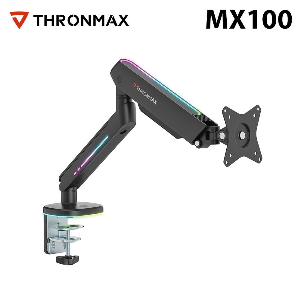 Thronmax MX100 RGB 螢幕桌邊架 公司貨 黑