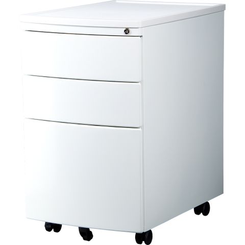 【NICK】圓弧造型鋼製活動櫃_三抽