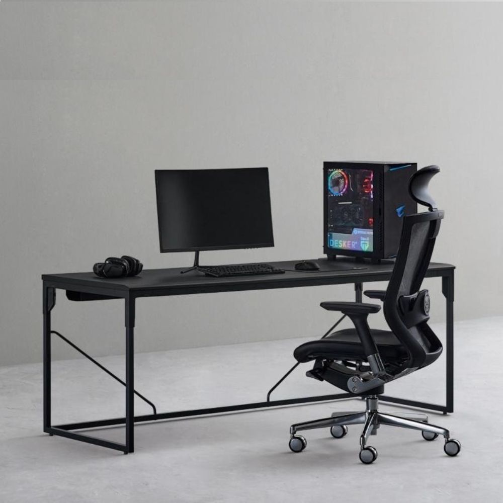 DESKER 多用途可調式電競桌 180x70cm (含LED炫光燈條)