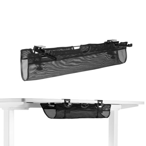 DTC-91 桌下多功能收納網 電動桌 開放式托盤 快速安裝 電電線整理 線材收納