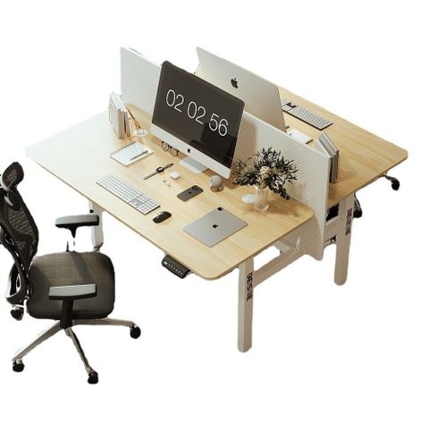 MGSHOP 智能電動升降桌 對坐桌 雙人電腦桌 辦公桌 電腦桌(120x120cm)