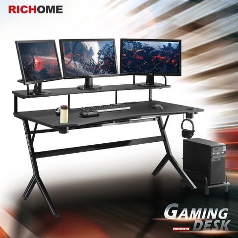 【RICHOME】WARRIOR旗艦款150CM電競桌/電腦桌/書桌/工作桌 (台灣製)