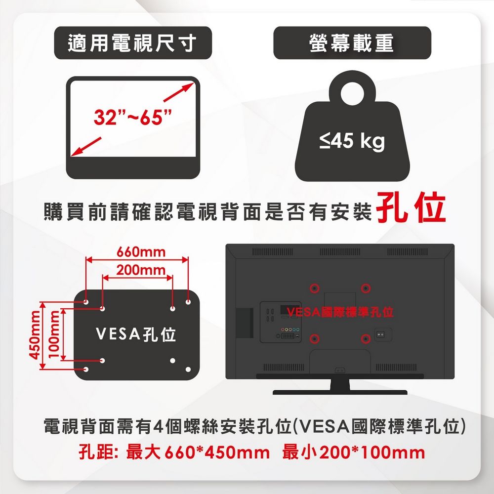 ErgoGrade 32~65吋超薄多功能拉伸電視壁掛架 (EGARE464)