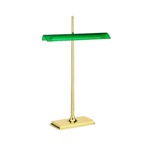 義大利 Flos Goldman Table Lamp 黃金時代系列 復古設計 桌燈（含 USB 充電孔設計）金色黃銅支架 - 綠色燈罩
