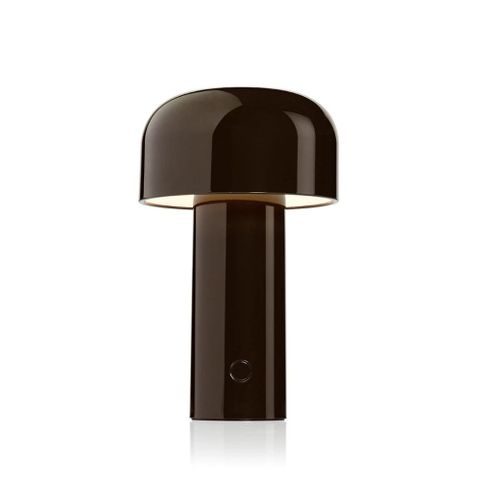 義大利 Flos Bellhop Battery Table Lamp 12.5xH21cm 現代小蘑菇 摩登造型 充電式 桌燈（亮面深褐色）