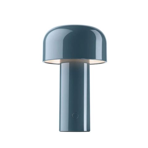 義大利 Flos Bellhop Battery Table Lamp 12.5xH21cm 現代小蘑菇 摩登造型 充電式 桌燈（亮面灰藍色）