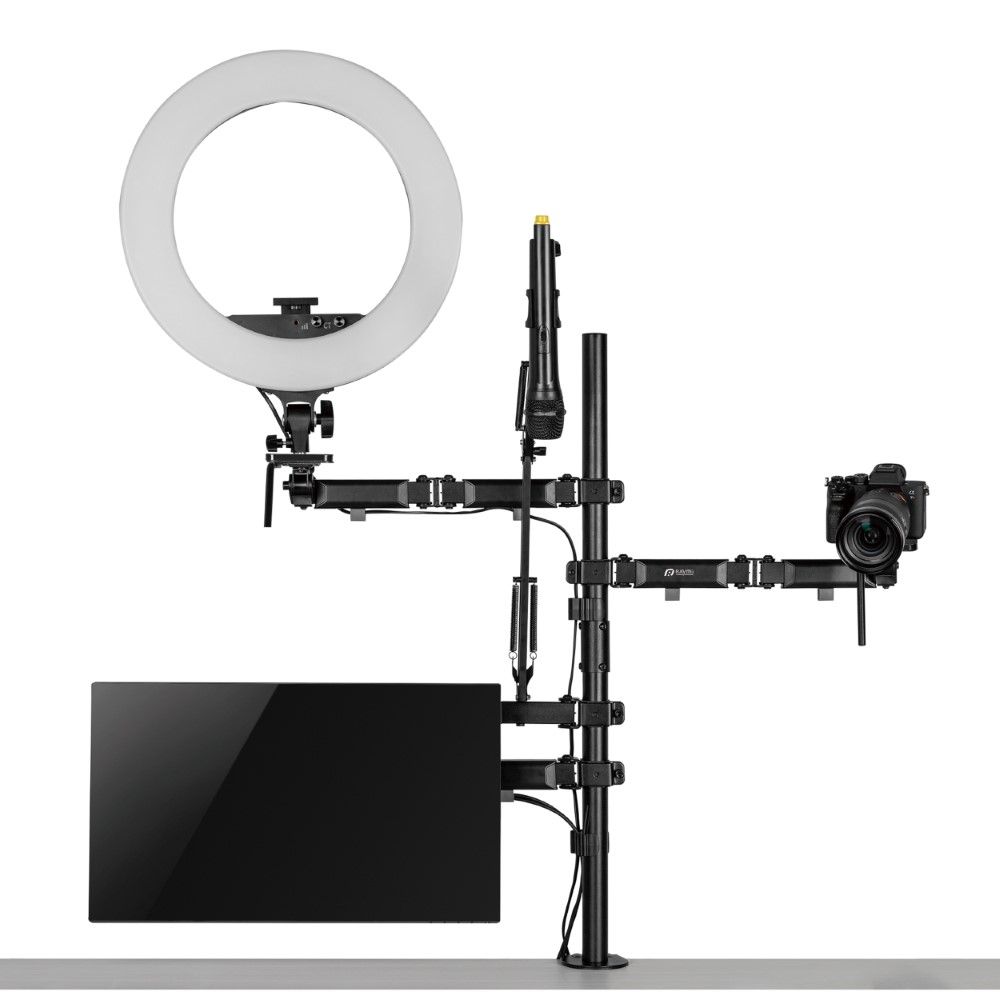 Raymii 瑞米   LS38-B 多功能 單螢幕 直播支架 相機架 螢幕架 平板架 手機架 麥克風架 補光燈架