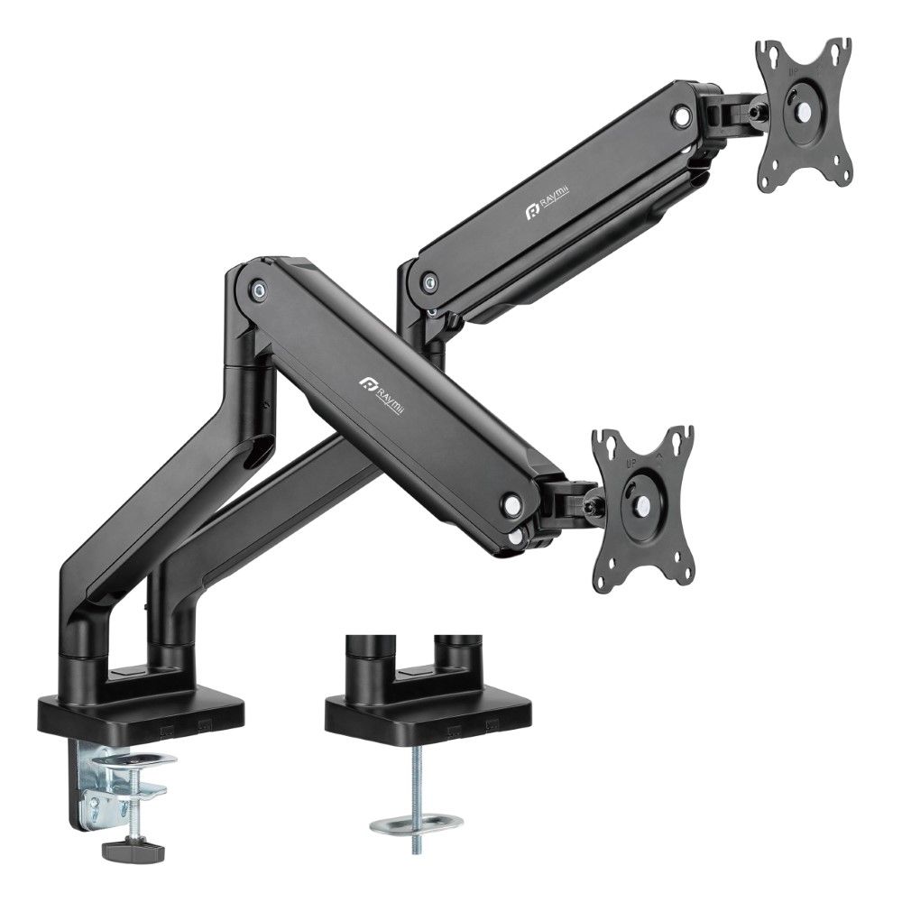 Raymii 瑞米   LS42-B 承重型鋁合金彈簧式雙螢幕支架 螢幕架 螢幕伸縮懸掛支架