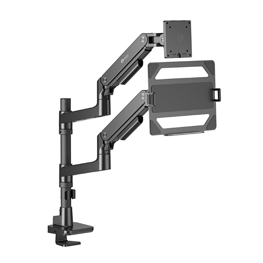 Raymii 瑞米 PORTER系列 20KG 49吋 LS-94-NB 鋁合金 氣壓式筆電螢幕支架 USB3.0 TYPE-C 筆電架 增高支架