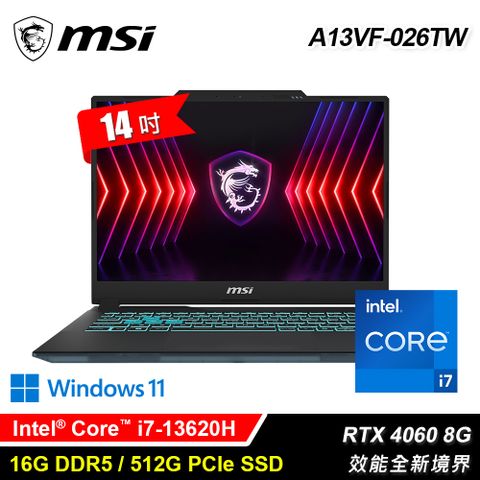 MSI 微星 Cyborg 14 A13VF-026TW 14吋 i7 RTX4060 輕薄電競筆電