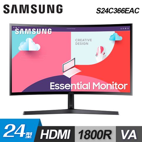 Samsung 三星 S24C366EAC 24型 1800R VA曲面螢幕