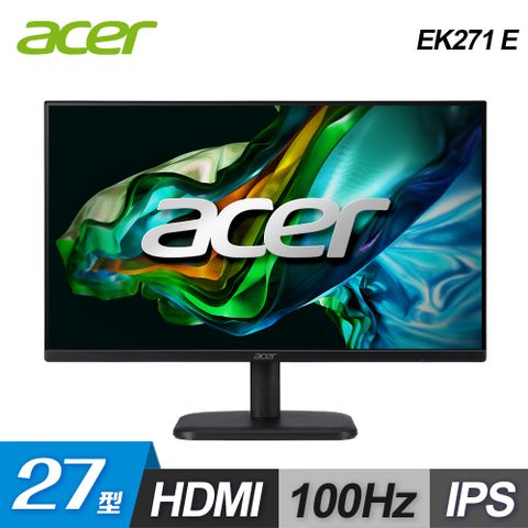 【Acer 宏碁】EK271 E 27型 100hz IPS 抗閃電腦螢幕27型/FHD/100Hz/HDMI/VGA/IPS