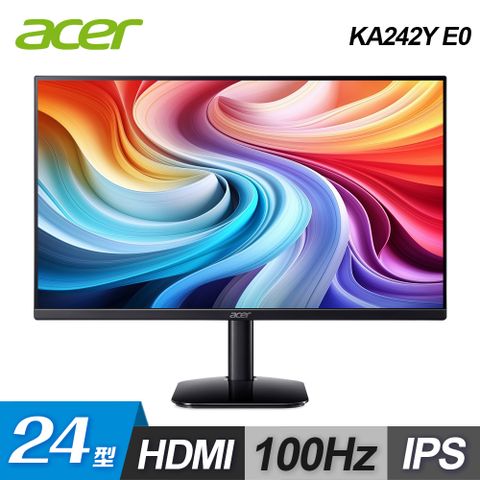 【Acer 宏碁】KA242Y E0 100hz IPS 電腦螢幕IPS/100hz/HDMI/內建喇叭