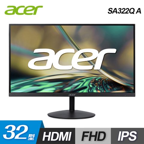 【Acer 宏碁】SA322Q A 32型 IPS 無邊框美型螢幕32型/FHD/HDMI/VGA/IPS