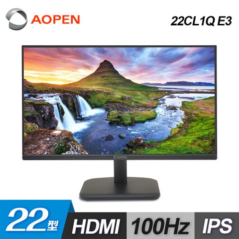 【Aopen】22CL1Q E3 22型 IPS電腦螢幕22型/FHD/100Hz/HDMI/VGA/IPS