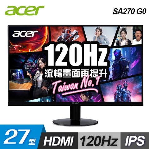 ACER 宏碁 SA270 G0 27型 IPS 電腦螢幕