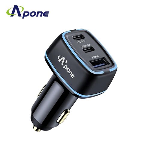 Apone 105W PD+QC 3孔 快充 車用充電器