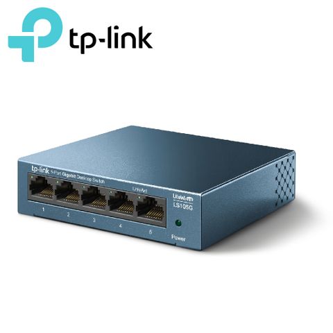 【TP-LINK】LS105G 5埠 10/100/1000Mbps 桌上型交換器 - 鐵殼隨插即用，無須設定