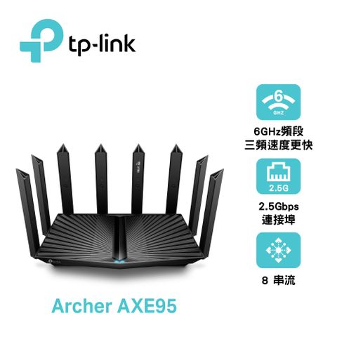 【TP-LINK】Archer AXE95 AXE7800 三頻 Wi-Fi 6E 路由器Wi-Fi 6E分享器/支援MOD