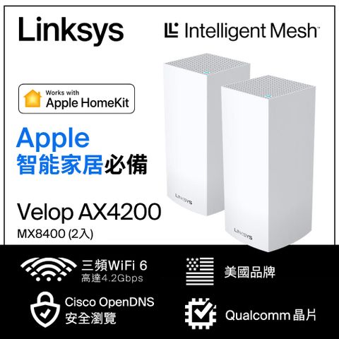 Velop AX4200 三頻 Mesh WIFI6 路由分享器《2入組》