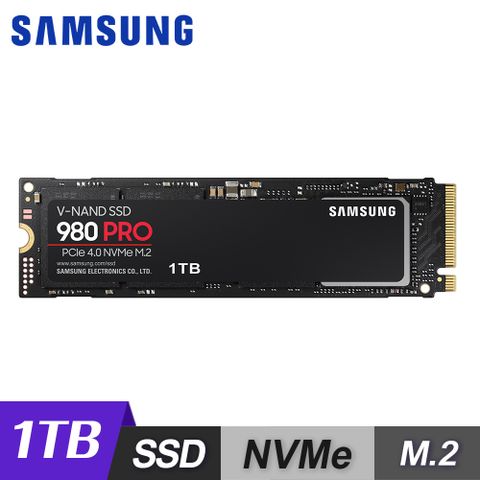 【Samsung 三星】980 PRO PCle NVMe M.2 固態硬碟 1TB高效 M.2 SSD 固態硬碟