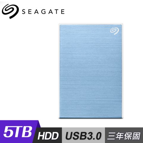 【Seagate 希捷】One Touch 5TB 行動硬碟 密碼版 藍色具備密碼保護功能HDD