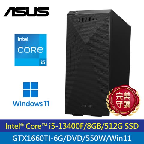 【ASUS 華碩】H-S501ME 13代i5/1660Ti 桌上型電腦i5-13400F/8G/512G/1660Ti/W11/500W