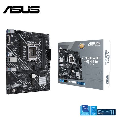 【ASUS 華碩】PRIME H610M-E D4-CSM 主機板LGA1700/M-ATX/3+1年保