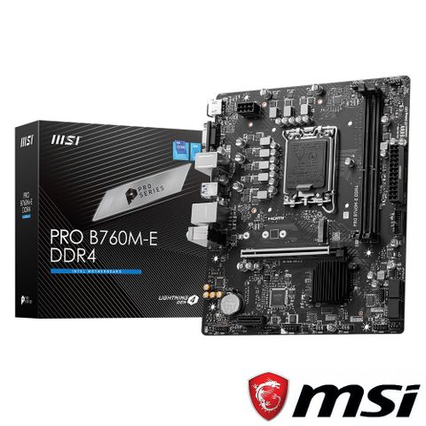 MSI 微星 PRO B760M-E DDR4 主機板 mATX 12th/13th Gen Intel 支援