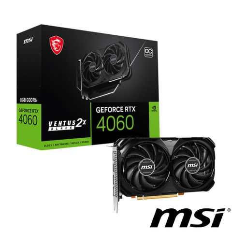 MSI 微星 GeForce RTX 4060 VENTUS 2X BLACK 8G OC 顯示卡