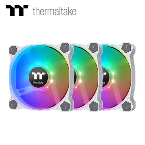 Thermaltake 曜越 Pure 12 ARGB Sync水冷排風扇主機板連動-白【三入組】