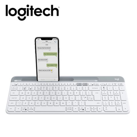 【Logitech 羅技】K580 超薄跨平台藍牙鍵盤 珍珠白在多種裝置上打字
